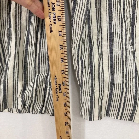 New Zac & Rachel size XXL‎ Wide Leg Striped Linen Blend Belted Cropped Pants - Picture 9 of 12